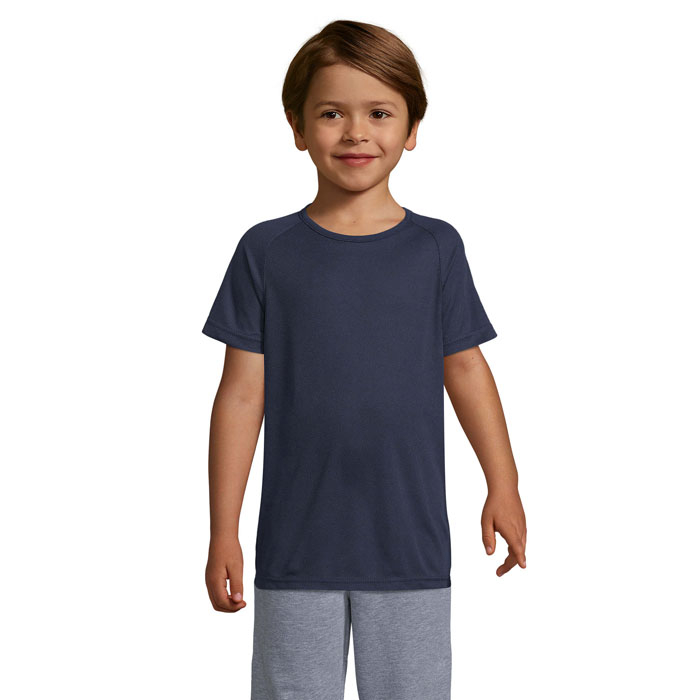 Tshirt enfant respirant publicitaire polyester 140g - SPORTY French Marine